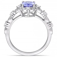Julianna B 14K White Gold Tanzanite 0.06CTW Diamond & White Sapphire Ring