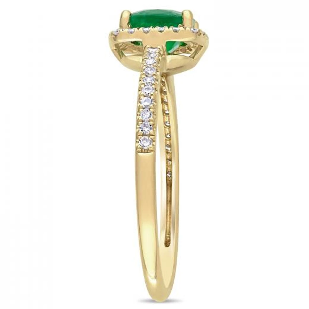 Julianna B 14K Yellow Gold Emerald & 0.20CTW Diamond Fashion Ring