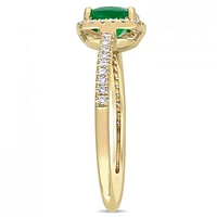 Julianna B 14K Yellow Gold Emerald & 0.20CTW Diamond Fashion Ring
