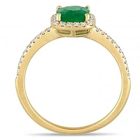 Julianna B 14K Yellow Gold Emerald & 0.20CTW Diamond Fashion Ring