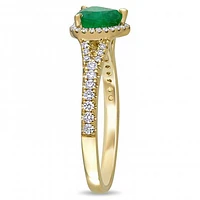 Julianna B 14K Yellow Gold Emerald & 0.25CTW Diamond Fashion Ring