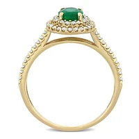 Julianna B 14K Yellow Gold Emerald & 0.33CTW Diamond Fashion Ring