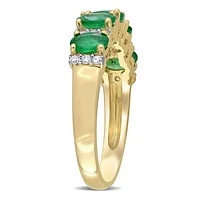 Julianna B 14K Yellow Gold Emerald & 0.16CTW Diamond Fashion Ring