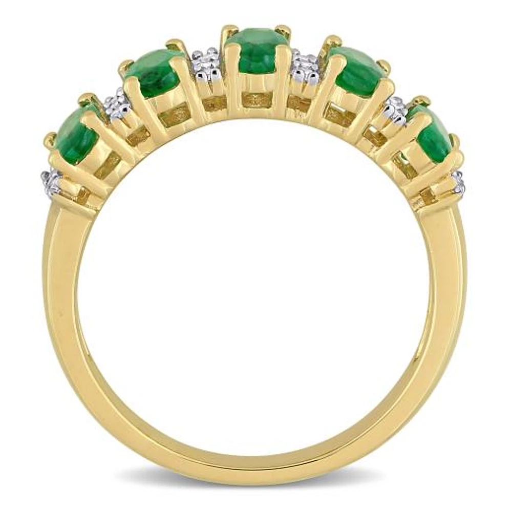 Julianna B 14K Yellow Gold Emerald & 0.16CTW Diamond Fashion Ring