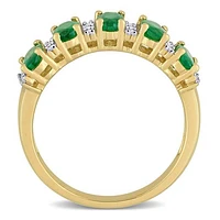 Julianna B 14K Yellow Gold Emerald & 0.16CTW Diamond Fashion Ring