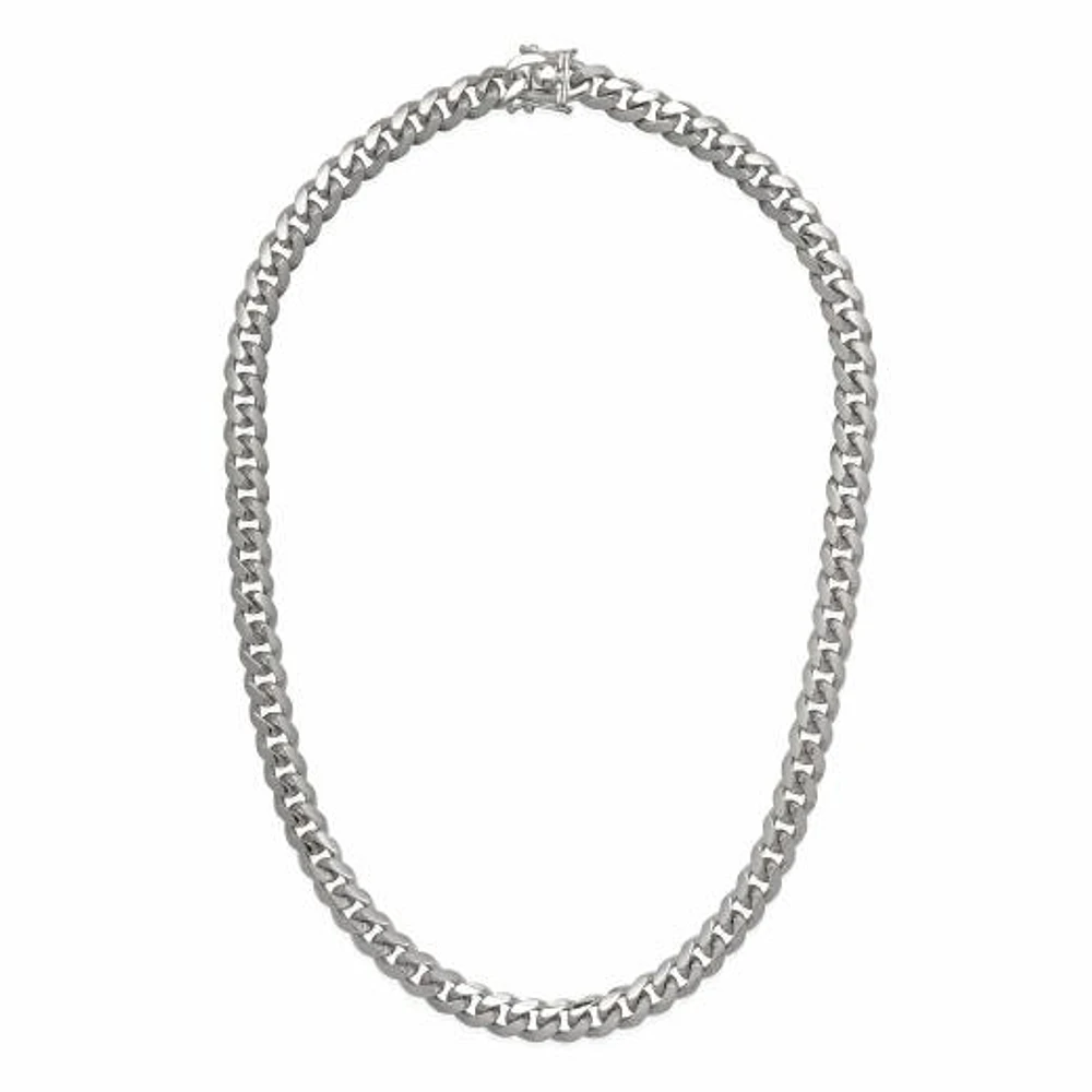 Sterling Silver 22" 7mm Miami Cuban Chain