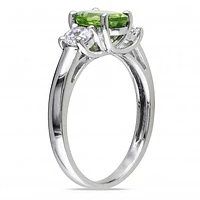 Julianna B Sterling Silver Peridot & White Sapphire Fashion Ring