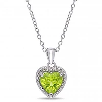 Julianna B Sterling Silver Peridot Fashion Pendant with Chain