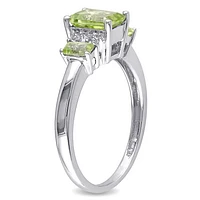 Julianna B 10K White Gold Peridot & 0.02CTW Diamond Fashion Ring