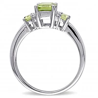 Julianna B 10K White Gold Peridot & 0.02CTW Diamond Fashion Ring