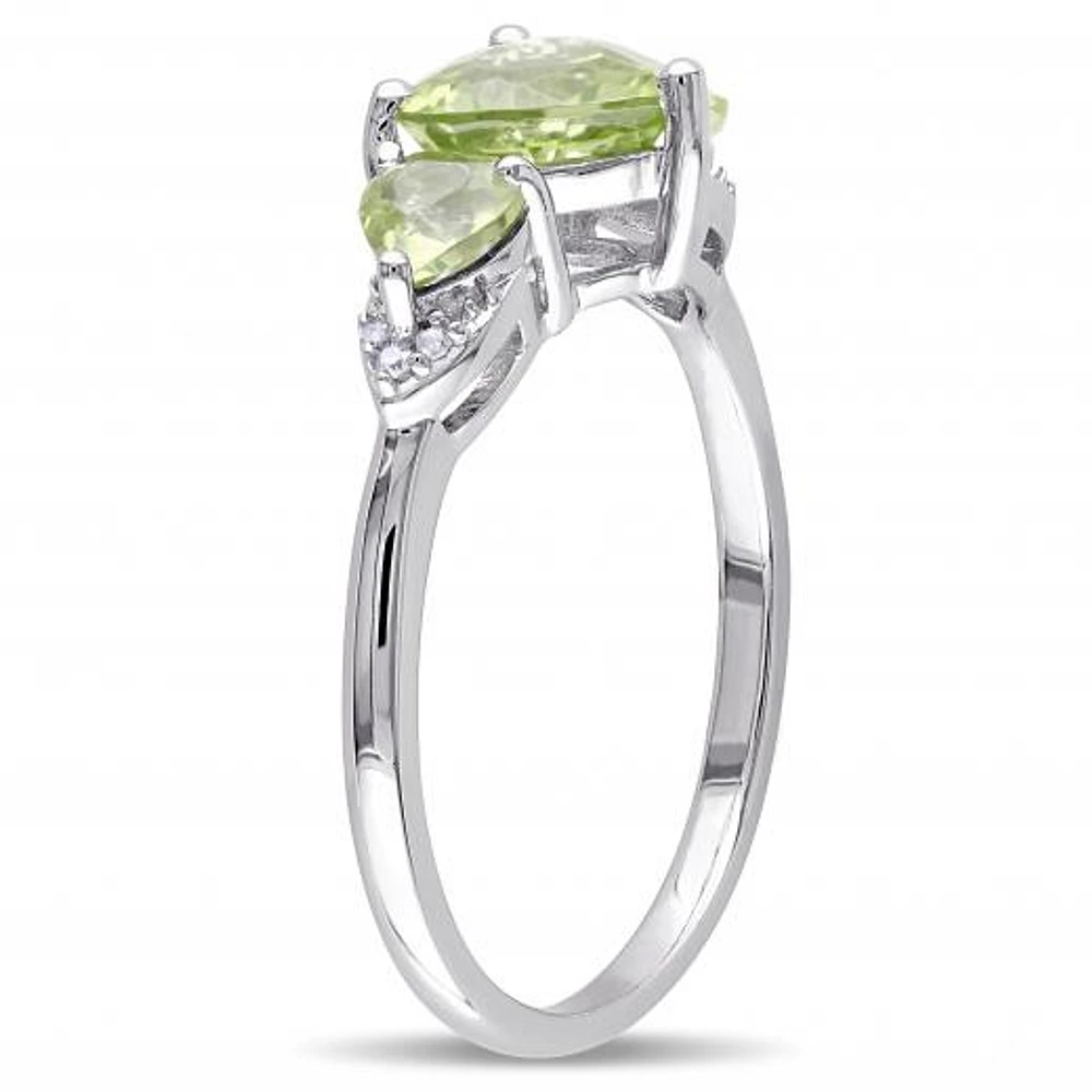 Julianna B Sterling Silver Peridot & 0.02CTW Diamond Fashion Ring