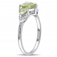 Julianna B Sterling Silver Peridot & 0.02CTW Diamond Fashion Ring