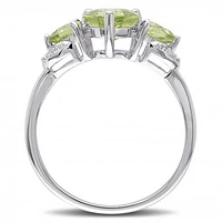Julianna B Sterling Silver Peridot & 0.02CTW Diamond Fashion Ring