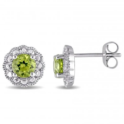 Julianna B 10K White Gold Peridot Earrings