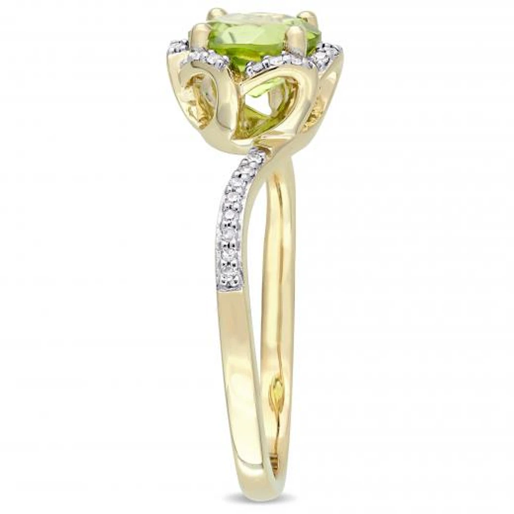 Julianna B 14K Yellow Gold Peridot & 0.10CTW Diamond Fashion Ring