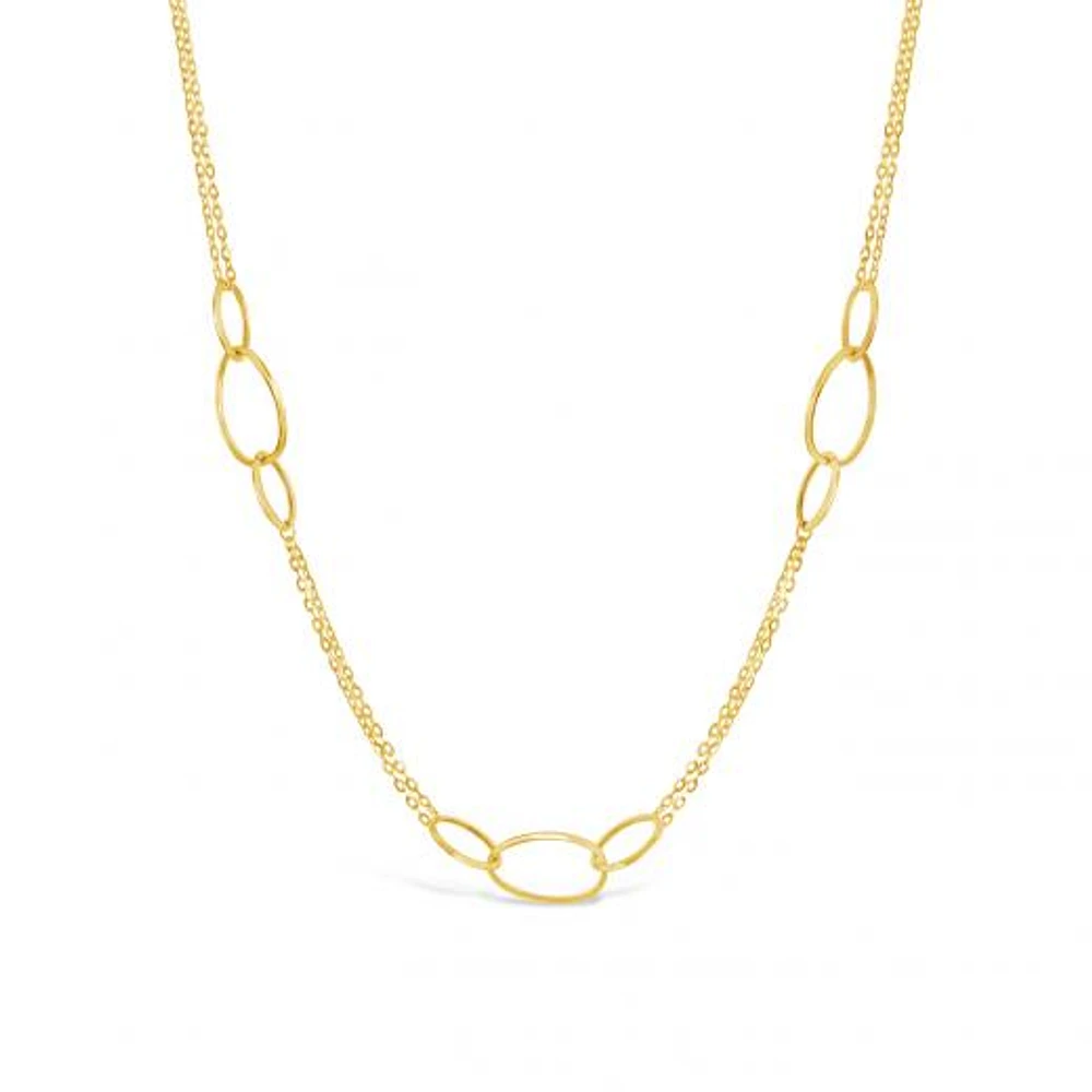 10K Yellow Gold Oval Links Necklace