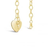 10K Yellow Gold 7.5" 5.2mm Heart Bracelet