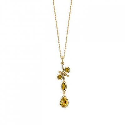 10K Yellow Gold Citrine Fashion Necklace