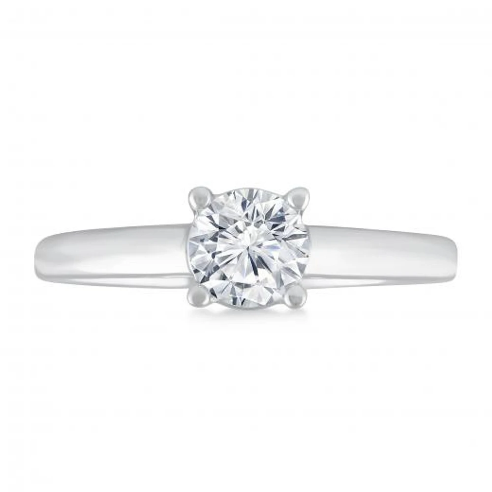 Glacier Fire 14K White Gold 0.70CT Ideal Cut Solitaire Ring