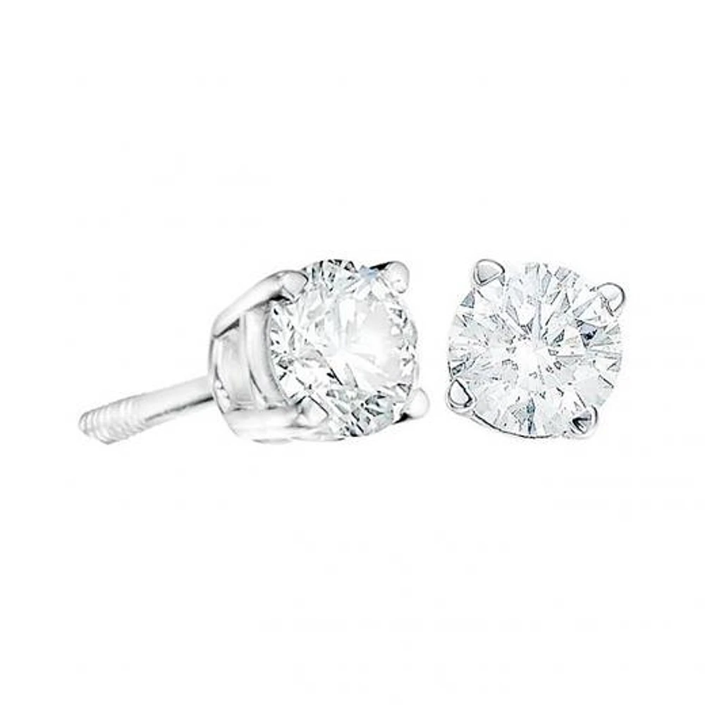 14K White 0.10CTW Diamond Earrings