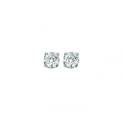 14K White Gold 0.50CTW Diamond Solitaire Studs