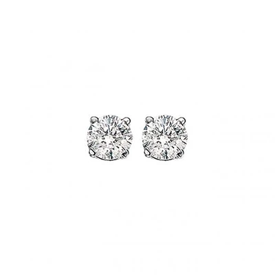 14K White Gold 1.00CTW Diamond Solitaire Stud Earrings