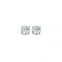 14K White Gold 1.00CTW Diamond Solitaire Stud Earrings