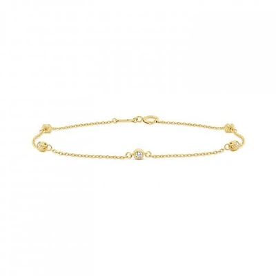 10K Yellow Gold 7.5" Cubic Zirconia Bracelet
