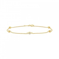 10K Yellow Gold 7.5" Cubic Zirconia Bracelet