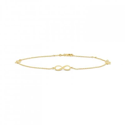 10K Yellow Gold 9+1" Infinity Anklet