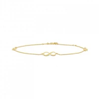 10K Yellow Gold 9+1" Infinity Anklet