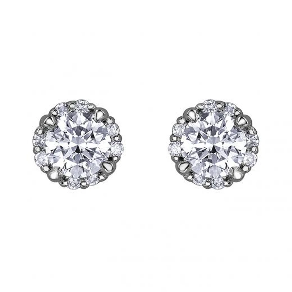 Glacier Fire 0.50CTW White Gold Studs