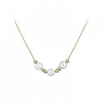 10K Yellow Gold Adjustable Pearl Necklace