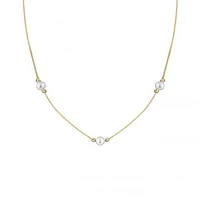 10K Yellow Gold Adjustable Pearl Necklace