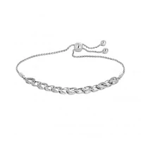 Sterling Silver Diamond Bolo Bracelet