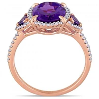 Julianna B 14K Rose Amethyst & 0.25CTW Diamond Fashion Ring