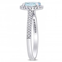 Julianna B 14K White Gold Aquamarine & Diamond Fashion Ring