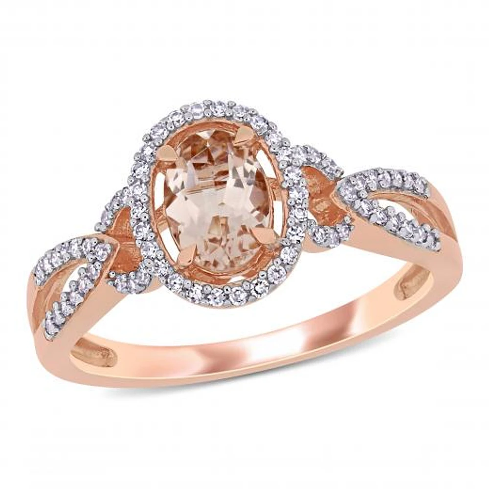Julianna B 14K Rose Gold Morganite & Diamond Fashion Ring