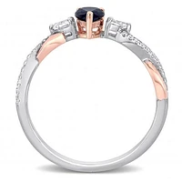 Julianna B 14K White & Pink Gold Sapphire & 0.20CTW Diamond Fashion Ring