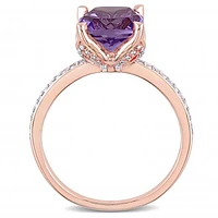 Julianna B 10K Rose Gold Amethyst & 0.06CTW Diamond Fashion Ring