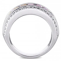 Julianna B Sterling Silver Multi Colour Created Sapphire Fashion Ring