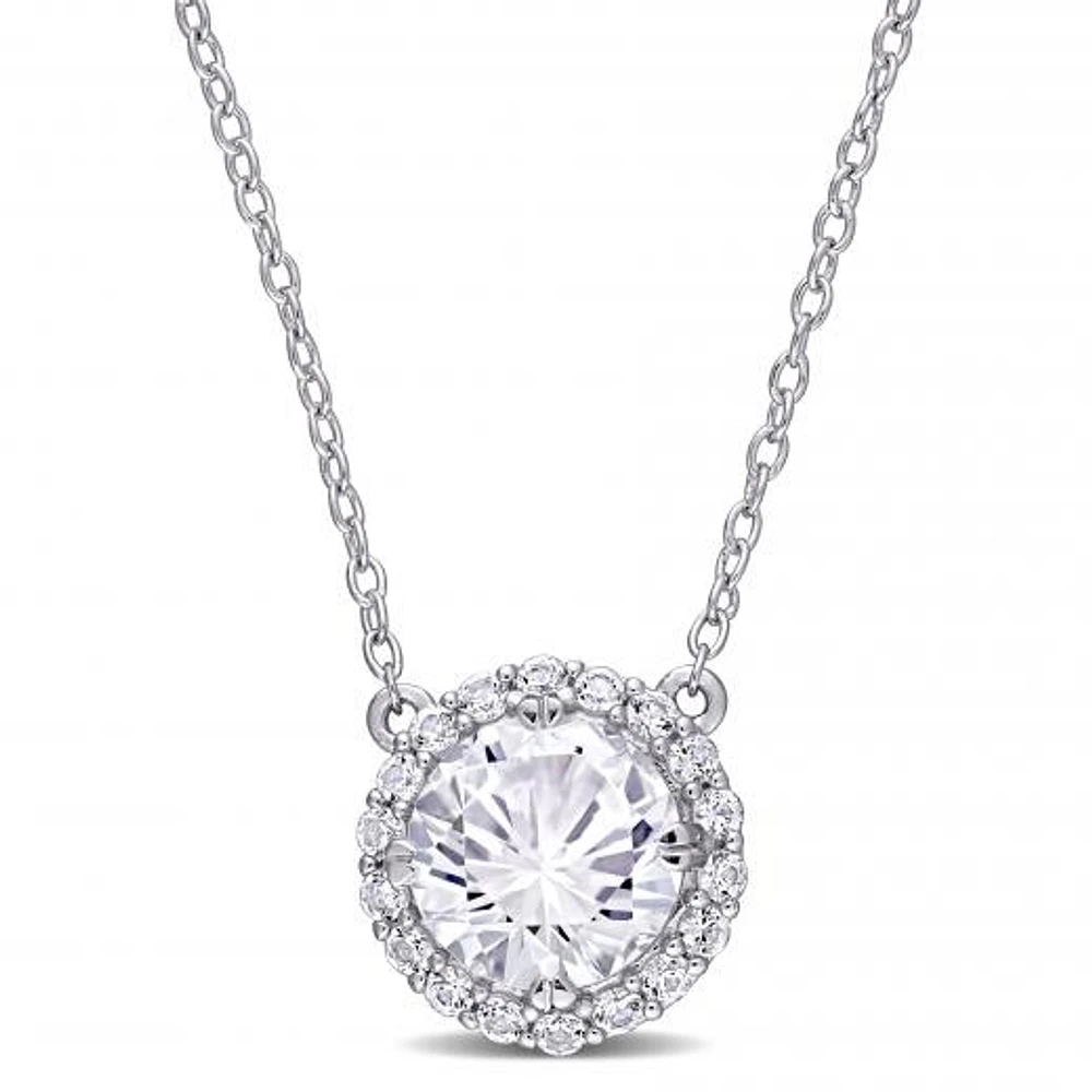 Julianna B Sterling Silver Created White Sapphire Fashion Pendant with Chain