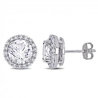 Julianna B Sterling Silver Created White Sapphire Earrings