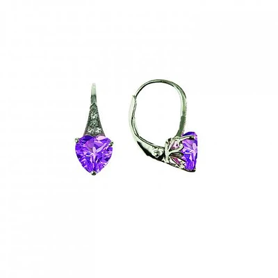 Sterling Silver Created Pink & Created White Sapphire Earrings