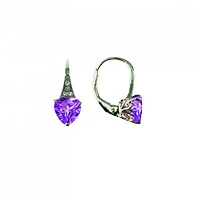 Sterling Silver Created Pink & Created White Sapphire Earrings