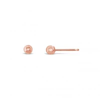 10K Rose Gold 3mm Ball Earrings