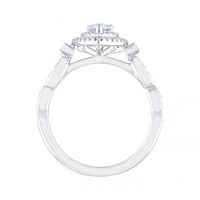Diamond Revelations 14K White Gold 0.70CTW Pear Shaped Bridal Ring