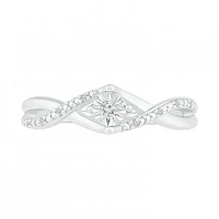 Sterling Silver 0.05CTW Diamond Ring