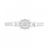 10K White Gold 0.12CTW Diamond Ring
