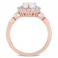 Julianna B 10K Rose Gold Opal Created White Sapphire & Diamond Accent Ring